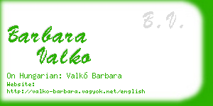 barbara valko business card
