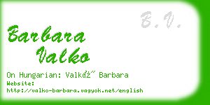 barbara valko business card